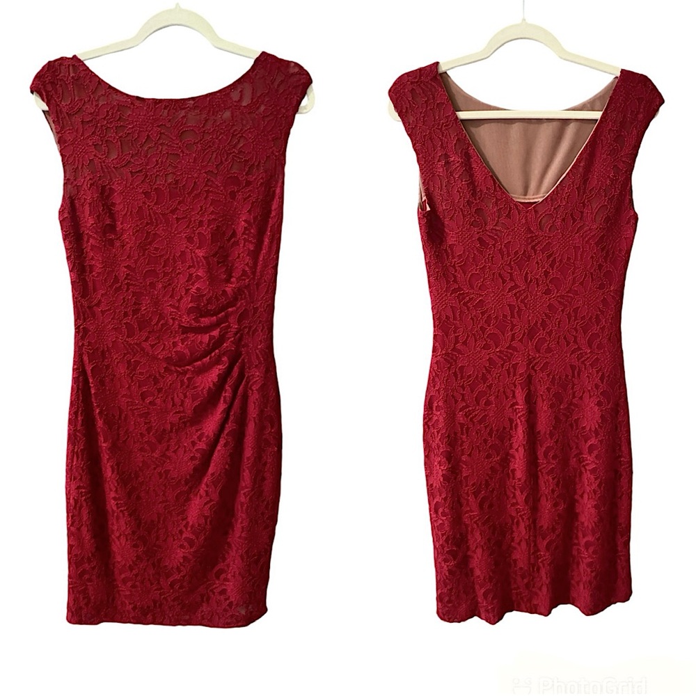 Ralph Lauren Red Lace Dress Size 8